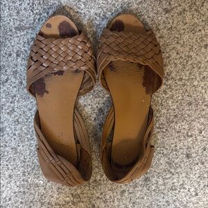 Women's Well Worn Brown Woven Huarache Sandals
